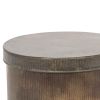 Set of Two Antiqued Gold Metal Decorative Boxes