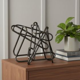 12" Black Metal Abstract Tabletop Sculpture