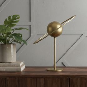 Gold Iron Solar System Tabletop Sculpture – Geometric Celestial Accent