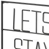 Black “Let’s Stay Home” Metal Wall Decor – Modern Text Accent