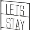 Black “Let’s Stay Home” Metal Wall Decor – Modern Text Accent