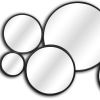Black Metal Round Cojoined Accent Mirrors – Set of Eight