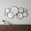 Black Metal Round Cojoined Accent Mirrors – Set of Eight