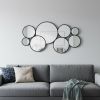 Black Metal Round Cojoined Accent Mirrors – Set of Eight