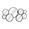 Black Metal Round Cojoined Accent Mirrors – Set of Eight