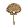 Gold Cast Iron Seashell Wall Hook – Coastal Decorative Accent