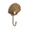Gold Cast Iron Seashell Wall Hook – Coastal Decorative Accent