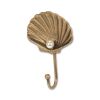 Gold Cast Iron Seashell Wall Hook – Coastal Decorative Accent