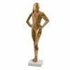 Gold & White Aluminum and Marble Woman Tabletop Sculpture – Modern Geometric Accent
