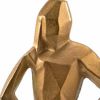 Gold & White Aluminum and Marble Woman Tabletop Sculpture – Modern Geometric Accent