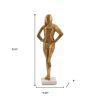 Gold & White Aluminum and Marble Woman Tabletop Sculpture – Modern Geometric Accent