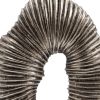 Silver & White Aluminum and Marble Tabletop Sculpture – Modern Abstract Accent