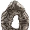 Silver & White Aluminum and Marble Tabletop Sculpture – Modern Abstract Accent