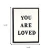 Black & White “You Are Loved” Framed Wall Decor – Modern Text Accent