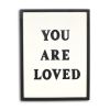 Black & White “You Are Loved” Framed Wall Decor – Modern Text Accent