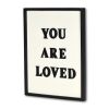 Black & White “You Are Loved” Framed Wall Decor – Modern Text Accent