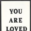 Black & White “You Are Loved” Framed Wall Decor – Modern Text Accent