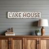 Gray Lake House Galvanized Metal Wall Decor – Rustic Text Accent