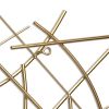 Gold Abstract Lines Metal Hanging Dimensional Sculpture – Modern Wall Art
