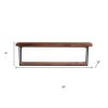 36" Set of Two Black & Brown Wood and Metal Two‑Level Accent Shelves – Rustic Modern Wall Display