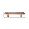 Gray & Natural Wood Agate Pattern Wall Mount Shelf – Boho Accent Storage