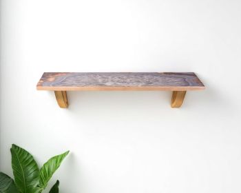 Gray Agate‑Pattern Boho Wall Accent Shelf