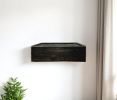 Black Distressed Wood Floating Shelf With LED