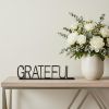 Black Metal “Grateful” Tabletop Sign – Modern Rustic Accent