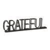 Black Metal “Grateful” Tabletop Sign – Modern Rustic Accent