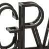 Black Metal “Grateful” Tabletop Sign – Modern Rustic Accent
