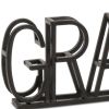 Black Metal “Grateful” Tabletop Sign – Modern Rustic Accent