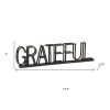 Black Metal “Grateful” Tabletop Sign – Modern Rustic Accent