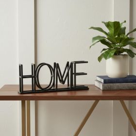 Black Metal “Home” Tabletop Sign – Modern Rustic Accent