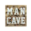 Brown & Gray Man Cave Wood & Metal Wall Decor – Rustic Text Accent