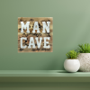 Brown & Gray Man Cave Wood & Metal Wall Decor – Rustic Text Accent