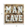 Brown & Gray Man Cave Wood & Metal Wall Decor – Rustic Text Accent