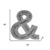 20" x 18" Black & Gray Galvanized Metal Ampersand Hanging Wall Decor