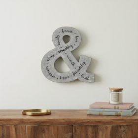 20" x 18" Black & Gray Galvanized Metal Ampersand Hanging Wall Decor