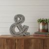20" x 18" Black & Gray Galvanized Metal Ampersand Hanging Wall Decor
