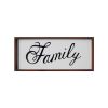 Brown & White Family Wood Wall Decor – Sentimental Text Accent