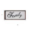 Brown & White Family Wood Wall Decor – Sentimental Text Accent