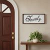 Brown & White Family Wood Wall Decor – Sentimental Text Accent