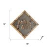 Gray & Natural Man Cave Metal & Wood Wall Decor – Rustic Text Accent