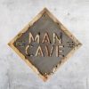 Gray & Natural Man Cave Metal & Wood Wall Decor – Rustic Text Accent