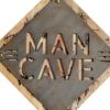 Gray & Natural Man Cave Metal & Wood Wall Decor – Rustic Text Accent