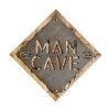 Gray & Natural Man Cave Metal & Wood Wall Decor – Rustic Text Accent