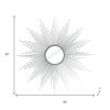 Silver Metal Sunburst Geometric Framed Accent Mirror