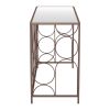 Clear Glass & Bronze Console Table – Modern Mirrored Steel Frame Accent