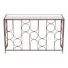 Clear Glass & Bronze Console Table – Modern Mirrored Steel Frame Accent