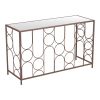 Clear Glass & Bronze Console Table – Modern Mirrored Steel Frame Accent